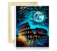 TANGFEIY Kits de peinture par numéros Colisée Rome Peinture par numéros Adultes avec 3 pinceaux et peintures acryliques Graffiti Lover Image sans cadre (30x40cm)