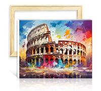 TANGFEIY Kits de peinture par numéros Coloriez le Colisée DIY Peinture par numéros avec pinceaux et pigment acrylique Peinture par numéro pour adultes Sans cadre (40x50cm)