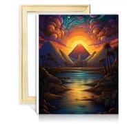 TANGFEIY Kits de peinture par numéros Couleurs du Nil Peinture par numéro Adultes Débutant avec 3 pinceaux et peintures acryliques Décoration d'intérieur Peinture Cadeau Sans cadre (30x40cm)