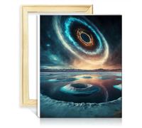 TANGFEIY Kits de peinture par numéros Couleurs Espace Planète Peinture par numéro Adultes Débutant avec pinceaux et pigment acrylique Maison Salon Décoratif Sans cadre (30x40cm)