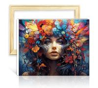 TANGFEIY Kits de peinture par numéros fleur femme enfants adultes kits de peinture par numéros - Numéro acrylique avec pinceaux pour décoration murale de la maison peinture sans cadre (40x50cm)