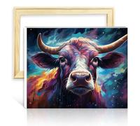 TANGFEIY Kits de peinture par numéros vache Kit de peinture par numéros pour adultes avec pinceaux et pigment acrylique Peinture par numéros Jouets anti-stress Cadre DIY (30x40cm)