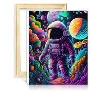 TANGFEIY Kits peinture à l'huile par numéros Astronaute dans l'espace Kits peinture par numéros pour adultes avec pinceaux et pigment acrylique sur peinture à l'huile d'art, sans cadre (40x50cm)