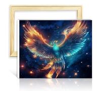 TANGFEIY Kits peinture par numéros Galaxy Bird Phoenix Kit peinture à l'huile sur toile pour adultes débutants pinceaux et pigment acrylique sur toile Peinture à l'huile d'art cadre (40x50cm)