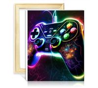 TANGFEIY Kits peinture par numéros Gaming Neon Enfants Adultes Décoration murale - pinceaux et pigment acrylique pour décoration murale la maison Cadeau pour adultes et enfants Sans cadre (30x40cm)