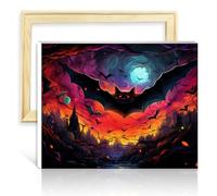 TANGFEIY Kits peinture sur toile chauves-souris Kits peinture à l'huile numérique bricolage sur toile acrylique numéro avec pinceaux Image pour décoration intérieure Cadeau avec cadre (30x40cm)
