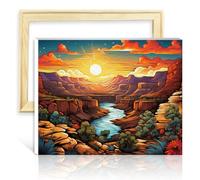 TANGFEIY On Canvas Painting by Numbers Color National Grand Canyon Canvas DIY Digital Oil Painting Adults Beginner Perfect Home Wall Decor DIY Frame(40x50cm)
