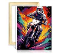 TANGFEIY Peinture à l'huile par numéros Kits Space Biker Peinture par numéros à faire soi-même avec pinceaux et pigment acrylique pour décoration murale de la maison Peinture sans cadre (40x50cm)