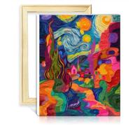 TANGFEIY Peinture à l'huile par numéros Kits Van Gogh Peinture sur toile Adultes avec pinceaux et pigment acrylique Style créatif Arts et artisanat avec cadre (40x50cm)