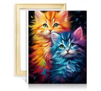 TANGFEIY Peinture à l'huile Peinture par numéros Kits chatons mignons Enfants Adultes Peinture par numéros Kits Acrylique Numéro avec pinceaux Peinture Art Artisanat DIY Cadre (30x40cm)