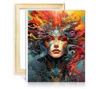 TANGFEIY Peinture à l'huile pour les guerriers autonomisants Kit de peinture à l'huile sur toile pour enfants Numéro acrylique avec pinceaux Décoration de salon pour la maison SANS cadre (50x65cm)