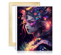 TANGFEIY Peinture à l'huile sur toile Manga Girl DIY Peinture à l'huile pour adulte Peinture par numéro pinceaux et pigment acrylique pour décoration murale la maison Peinture sans cadre (30x40cm)