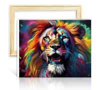 TANGFEIY Peinture animal lion adulte peinture par numéro kits peinture numérique acrylique numéro avec pinceaux art photo pour décoration intérieure cadre bricolage (30x40cm)