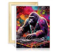 TANGFEIY Peinture de gorilles DIY Débutant Peinture Acrylique par Numéros avec Pinceaux et Pigment Acrylique sur Toile Graffiti Lover Photo Sans Cadre (40x50cm)