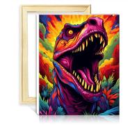 TANGFEIY Peinture Dinosaure Enfants Adultes Décoration Murale avec Pinceaux Acrylique Pigment Peinture Numérique pour Décoration Murale Maison Adulte Enfants Cadeau Sans Cadre (30x40cm)