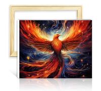 TANGFEIY Peinture Galaxy Phoenix DIY Kits de peinture par numéros avec pinceaux et pigment acrylique sur toile Peinture pour adultes Fournitures d'art Sans cadre (40x50cm)