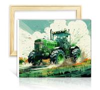 TANGFEIY Peinture murale sur toile par numéros tracteur agricole Kits peinture par numéros à faire soi-même avec pinceaux et pigment acrylique sur toile Peinture pour adultes sans cadre (30x40cm)