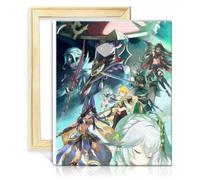 TANGFEIY Peinture par numéro Genshin Impact Peinture par numéro Adultes Débutants avec Pinceaux et Pigment Acrylique Style Créatif Arts Artisanat SANS Cadre (60x75cm)