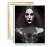 TANGFEIY Peinture par numéro Gothique Fantôme Ténèbres Adulte Peinture par numéro Kits sur toile avec pinceaux et pigment acrylique sur Art Peinture à l'huile Cadre DIY (30x40cm)