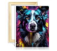 TANGFEIY Peinture par numéros Animaux Chiens Peinture à l'huile Kits de peinture par numéros Enfants avec pinceaux et pigment acrylique sur toile Art Peinture par numéros Kits Cadre DIY (30x40cm)