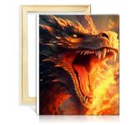 TANGFEIY Peinture par numéros Dragon Animal Peinture à l'huile DIY Art numérique avec pinceaux et pigment acrylique sur toile pour décoration murale de la maison Cadeaux sans cadre (40x50cm)
