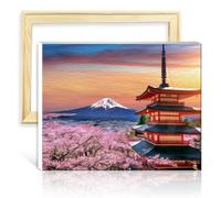 TANGFEIY Peinture par numéros Fuji montagne Japon voyage Kits de peinture pour adultes avec pinceaux et pigment acrylique sur toile Décoration d'intérieur Peinture Cadeau Cadre DIY (30x40cm)