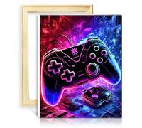 TANGFEIY Peinture par numéros Gaming Neon DIY Peinture à l'huile Kit de peinture par numéro Adultes avec pinceaux et pigment acrylique sur toile Peinture par numéro Art Cadre DIY (40x50cm)