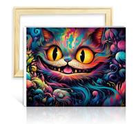 TANGFEIY Peinture par numéros sur toile Alice Cat DIY Kits de peinture à l'huile numérique sur toile avec pinceaux et pigment acrylique Kits de peinture par numéros Cadre DIY (30x40cm)