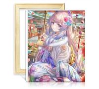 TANGFEIY Peinture par numéros sur toile Genshin Impact Sangonomiya Kokomi pour enfants et adultes - Décoration murale - pinceaux et pigment acrylique pour décoration murale cadre (30 x 40 cm)