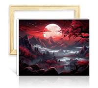 TANGFEIY Peinture par numéros sur toile Paysage de fleurs de cerisier japonais Peinture à l'huile par numéro sur toile Art Photo pour décoration intérieure avec cadre (40x50cm)