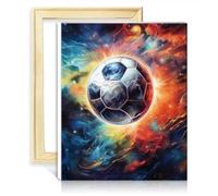 TANGFEIY Peinture par numéros sur toile Star Football Adultes Débutant Kits de peinture à l'huile aquarelle Numéro acrylique avec pinceaux Art Peinture à l'huile, sans cadre (30x40cm)