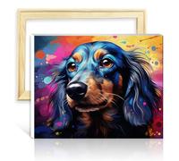 TANGFEIY Peinture par numéros Teckel Peinture à l'huile Kits de peinture par numéros pour enfants Numéro acrylique avec pinceaux pour le temps parent-enfant Sans cadre (30x40cm)