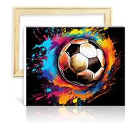 TANGFEIY Peinture sports football pour enfants et adultes, kits peinture par numéros en acrylique avec pinceaux, image pour décoration murale maison, cadeaux, cadre à faire soi-même (30 x 40 cm)