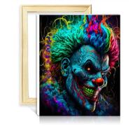 TANGFEIY Peinture sur toile Le clown psycho Peinture à l'huile Art numérique DIY avec pinceaux et pigment acrylique Image pour décoration intérieure SANS cadre (60x75cm)