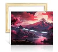 TANGFEIY sur toile facile à peindre paysage de fleurs de cerisier japonais Kits de peinture à l'huile numérique bricolage sur toile peinture numérique Art mural avec cadre (40x50cm)