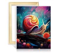 TANGFEIY sur toile Œuvre d'art facile à peindre escargot Kits peinture par numéros pour enfants et adultes - pinceaux et pigment acrylique sur toile Décoration murale Cadeaux cadre (30x40cm)