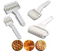 TANGGER 4PCS Dough Docker Pâtisserie Rouleau et Treillis Pâtisserie Rouleau Cutter Wheel,Pizza Spike Roller,Pizza Hole Maker Pâte Treillis,Pizza Cutter Pâtisserie Rouleau