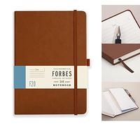 Tangible Stationery Co. Ltd - FORBES Classic Notebook A5 Lined - 240 Pages - 80gsm Ivory Paper - Elastic Closure - Document Storage Pocket (Tan)