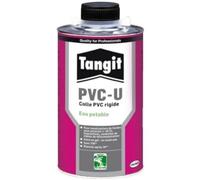 TANGIT Colle PVC U Eau Potable, colle pour tuyaux en PVC rigide, colle pour raccord de canalisations -Boite 1 kg avec pinceau applicateur