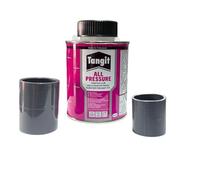 Tangit PVC All Pressure Colle 250 ml Colle spéciale pour le raccordement et le montage de tuyaux en PVC rigide / construction de bassins de piscine, montage de gouttières avec pièces pour collage