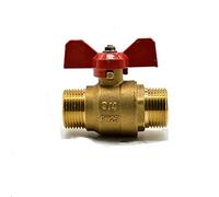 TANGJIANCHENG DN20 G 3 / 4INCH Soupape en Laiton mâle Soupape à Boule à Boule à gaz d'eau Taille de l'huile de gaz 19mm avec poignée Rouge