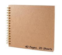TANGJJY Spiral Photo Album Scrapbook 20 x 20 cm, Cahier Scrapbooking 40 Pages, DIY Scrapbooking Album Papier Kraft Rigide, Livre Souvenir, Carnet Photo, Livre D'or Cadeaux Pour Voyage Et DiplôMe