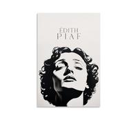 TANGJUNMR Impression sur toile Edith Piaf pour album de musique rétro - Décoration murale pour chambre à coucher - 20 x 30 cm - Style sans cadre