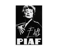 TANGJUNMR Impression sur toile pour album de musique rétro Édith Piaf - Décoration murale pour chambre à coucher - 30 x 45 cm