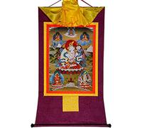 Tangka bouddhiste, mur tibétain accroché, Tenture murale Thangka bouddhiste tibétaine tantrique, Tara blanche, Sitatara, tapisserie bouddhiste en brocart d'estampage à chaud for Zen (couleur: rouge, t