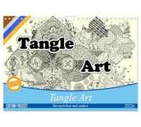Tangle-Art, les signes du zodiaque autrement, Version française (Calendrier mural 2026 DIN A4 portrait), Calendrier CALVENDO mensuel