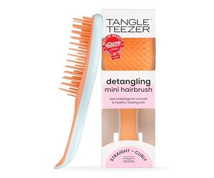 Tangle Teezer Brosse à cheveux démêlante ultime, élimine les nœuds et réduit la casse, mini brosse à cheveux pour les voyages, les petites mains et tous les types de cheveux, bleu glacier et orange