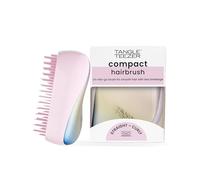 Tangle Teezer Compact Styler, Brosse à Cheveux Démêlante, Cheveux Secs et Mouillés, Tous Types de Cheveux, Brosse Idéale pour Voyager, Pochette de Transport, Nacre Mat Chrome