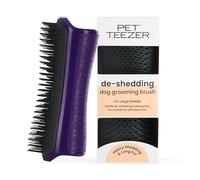 Tangle Teezer | Teezer pour animaux de compagnie | Brosse de toilettage et de perte de poils à deux niveaux pour chiens | Dents en polymère doux | Ergonomique et facile à nettoyer | Violet et gris