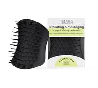 Tangle Teezer Scalp Exfoliator & Massager, Brosse à Cheveux Soin, Détoxifie le Cuir Chevelu, Élimine Impuretés et Cellules Mortes, à Utiliser sous la Douche ou avec une Huile Capillaire, Noir Onyx